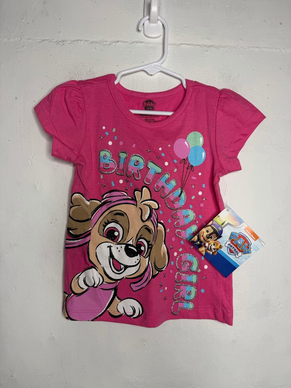 NEW Paw Patrol SKY Birthday Girl Pink T Shirt Size 4
